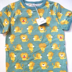 Maxomorra Sweden organic lions tee 134/140 9/10 NWT